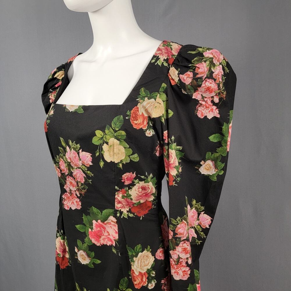 NA-KD Puff Sleeve Mini Dress Square Neck Floral Cottagecore Romantic NWT